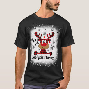 Camiseta Enfermera de diálisis con sangre Navidades de reno