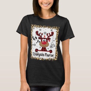 Camiseta Enfermera de diálisis con sangre Navidades de reno