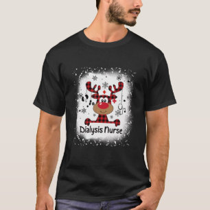 Camiseta Enfermera de diálisis con sangre Navidades de reno
