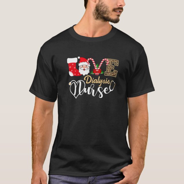 Camiseta Enfermera de Diálisis de amor Santa Stethoscope Le (Anverso)