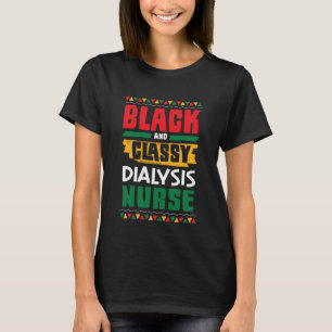 Camiseta Enfermera de Diálisis de Dialecto Negro y Clásico