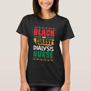 Camiseta Enfermera de Diálisis de Dialecto Negro y Clásico 