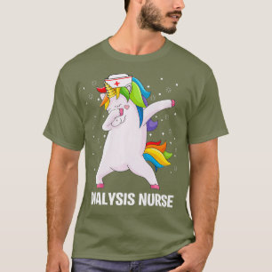 Camiseta Enfermera de diálisis divertida Dabbing Unicorn En
