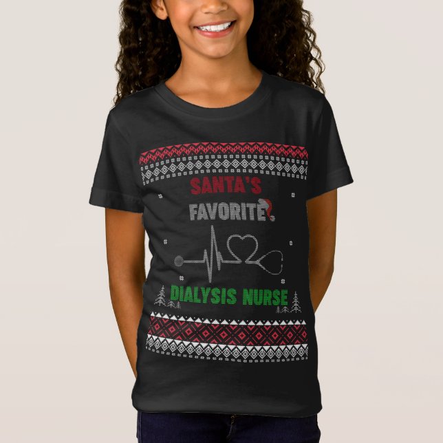 Camiseta Enfermera de diálisis favorita de Santa Claus - su (Anverso)