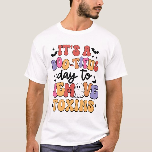 Camiseta Enfermera de diálisis Halloween Eliminar Toxin Riñ (Anverso)