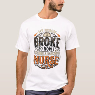 Camiseta Enfermera de diálisis Halloween Escoba Rota Diseño