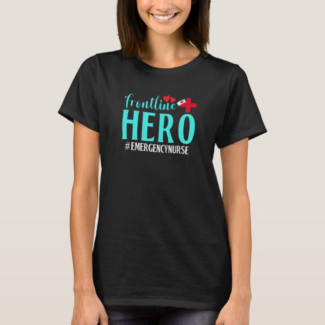 Camiseta Enfermera de emergencia de Héroe de primera línea  (Anverso)