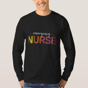 Camiseta Enfermera de Emergencia Estampado de Leopardo Enfe