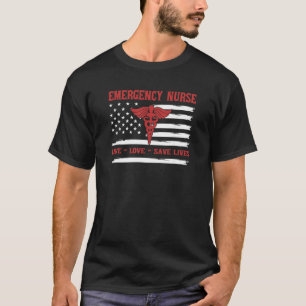 Camiseta Enfermera de emergencias, vida, amor salva vidas, 