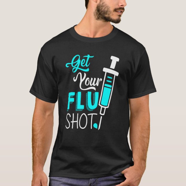 Camiseta Enfermera de Enfermería Cuta Te Disparan La Gripe (Anverso)