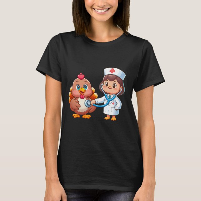 Camiseta Enfermera de enfermería de Acción de Gracias, lati (Anverso)