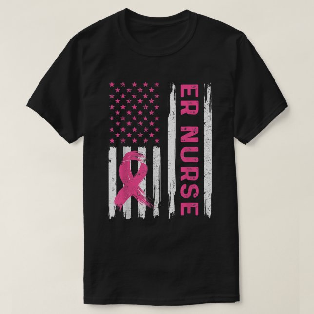 Camiseta Enfermera de enfermería de bandera estadounidense  (Diseño del anverso)