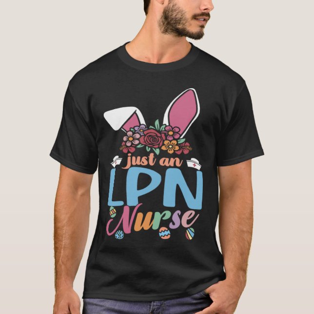 Camiseta Enfermera de enfermería de LPN de Pascua con conej (Anverso)