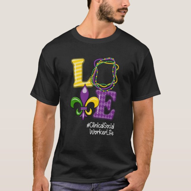 Camiseta Enfermera de enfermería Mardi Gras Leopard Fe (Anverso)