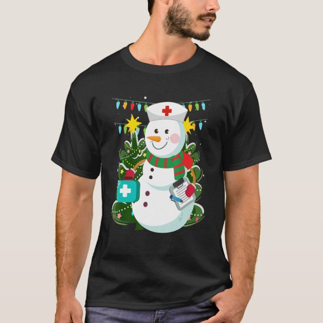 Camiseta Enfermera de enfermería médica de Snowman 2 (Anverso)