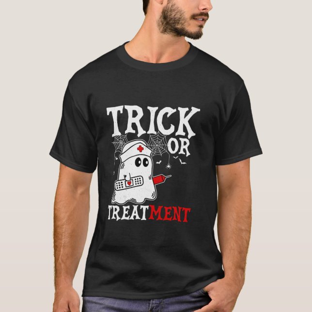 Camiseta Enfermera De Enfermería Para Fantasma De Halloween (Anverso)