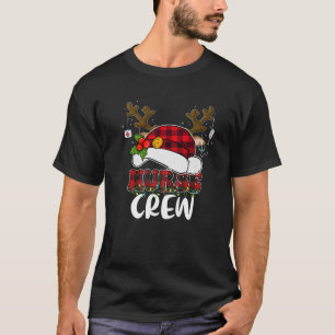 Camiseta Enfermera de enfermería Red Plaid Santa Hat Nurs V
