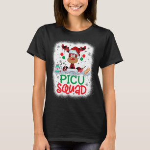 Camiseta Enfermera de escuadrón de Santa Hat PICU con reno 