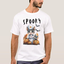 Camiseta Enfermera de gato espeluznante, gato negro, disfra