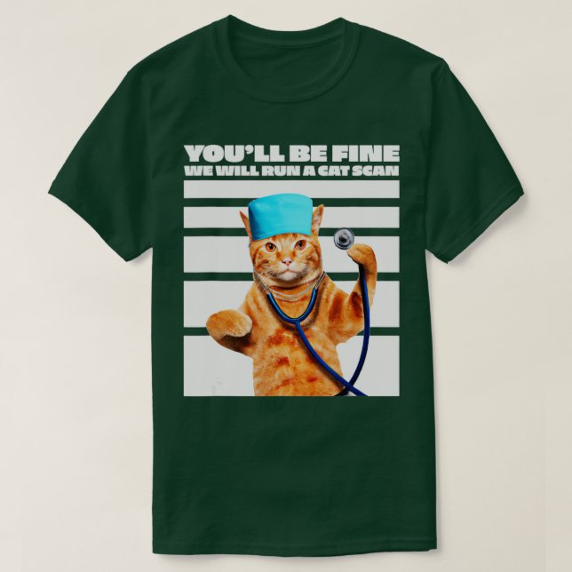 Camiseta Enfermera De Gato Se Ejecutará Un Chiste De Escane (Diseño del anverso)
