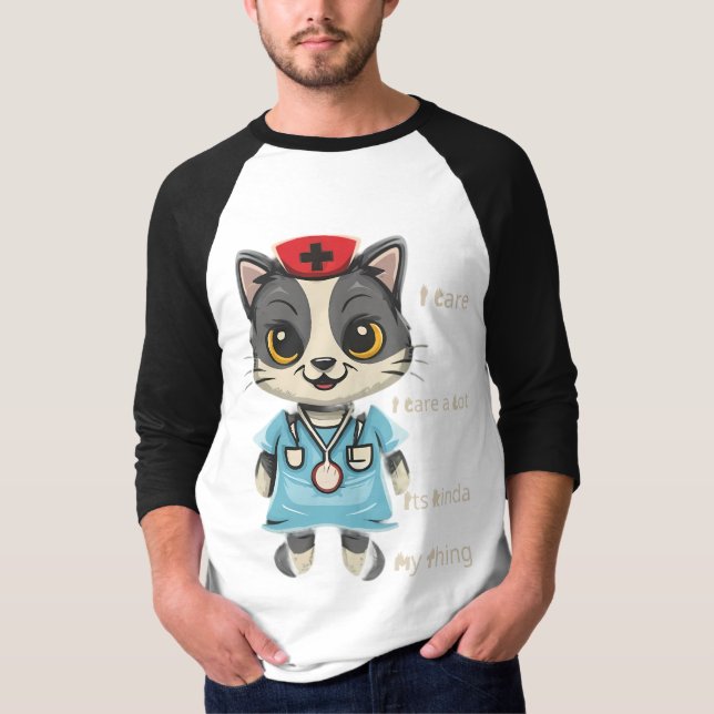 Camiseta Enfermera de gatos que se preocupa: es mi cosa (Anverso)