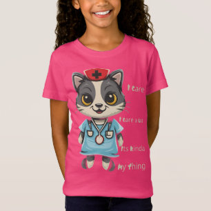 Camiseta Enfermera de gatos que se preocupa: es mi cosa la