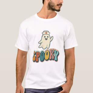 Camiseta Enfermera de Halloween Fantasma Espeluznante Retro