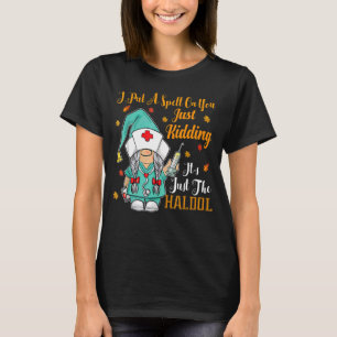 Camiseta Enfermera de Halloween Gnome Rn Er Icu Médico Hald