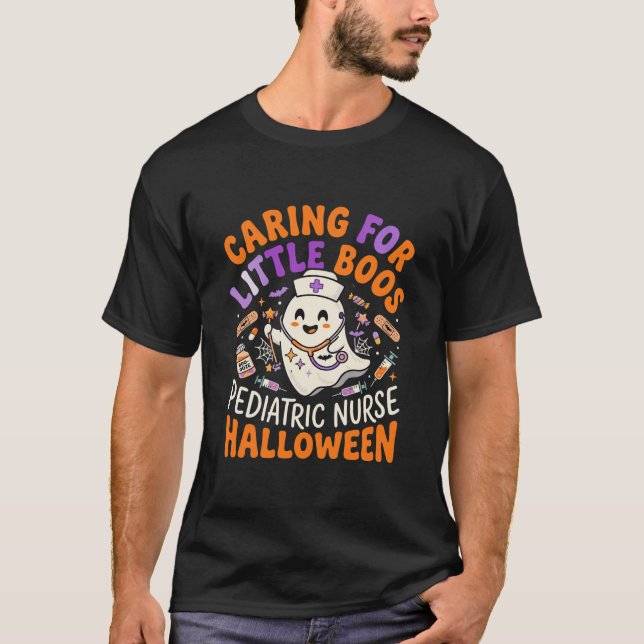 Camiseta Enfermera de Halloween Little Boos (Anverso)
