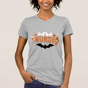 Camiseta Enfermera de Halloween que gotea calabaza fantasma