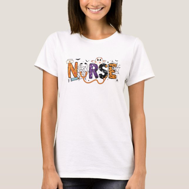 Camiseta Enfermera de Halloween Spooky T-Shirt (Anverso)