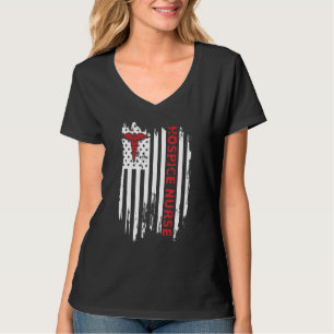 Camiseta Enfermera de hospicio Bandera estadounidense Patri