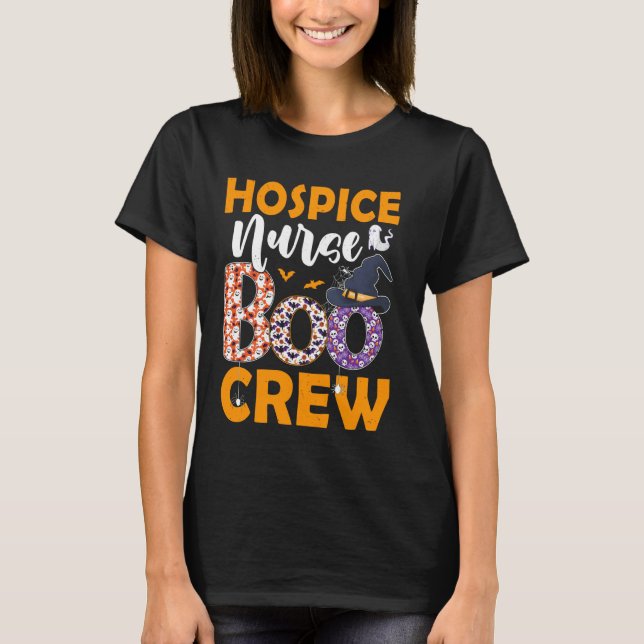 Camiseta Enfermera de hospicio Boo Crew Spooky Boo Ghost Ha (Anverso)