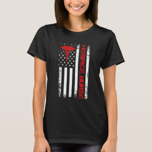Camiseta Enfermera de Hospicio Usa Bandera Americana Cuidad