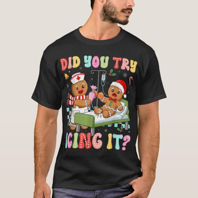Camiseta Enfermera De Icu Intentó Ichar A Navidades De Ti (Anverso)