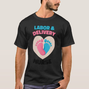 Camiseta Enfermera de L&d Corazón Enfermera de parto y labo