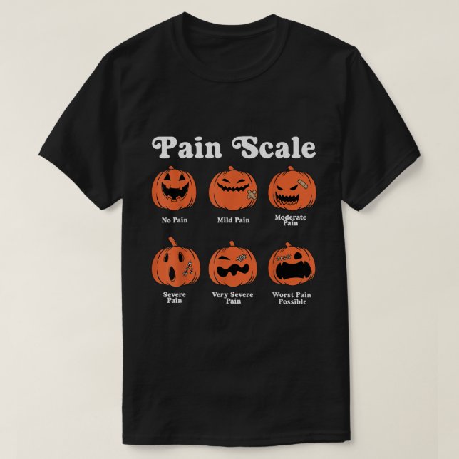Camiseta Enfermera de la escala de dolor de calabaza Hallow (Diseño del anverso)