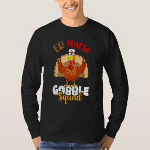 Camiseta enfermera de la escuadra de gorjeo de pavo del día