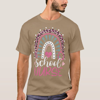 Camiseta Enfermera de la Escuela de Leopardo del Arcoiris 1