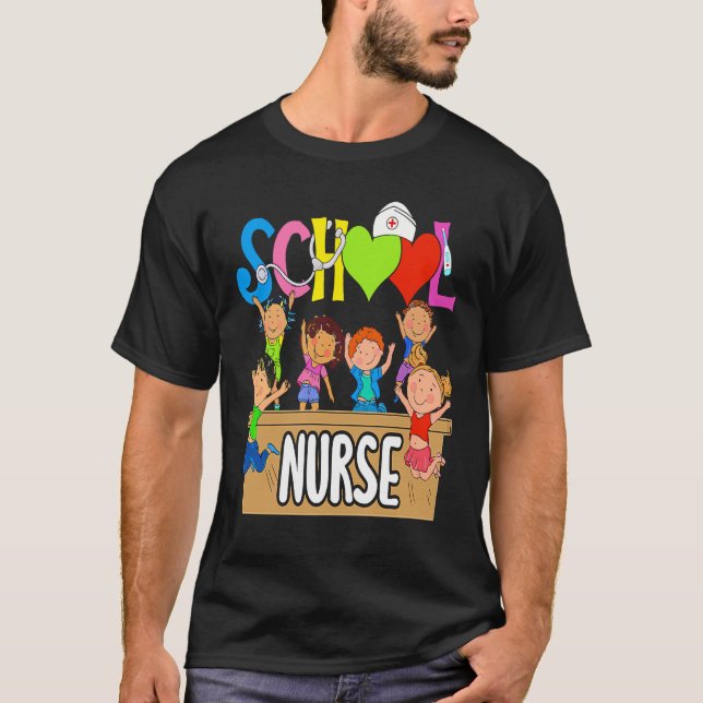 Camiseta Enfermera de la escuela primaria matriculada de vu (Anverso)