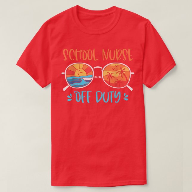 Camiseta Enfermera De La Escuela Retro Sunset Fuera De Serv (Diseño del anverso)