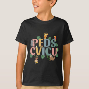 Camiseta Enfermera De La Icu Cardíaca Pediátrica Safari Ani