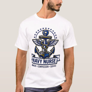 Camiseta Enfermera de la Marina Honor Compasión Servicio
