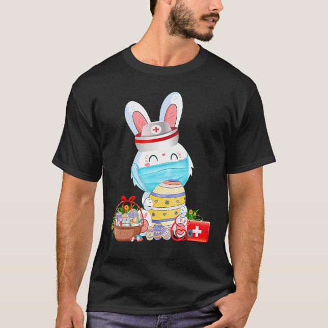 Camiseta Enfermera de la máscara de la pascua con huevos St (Anverso)