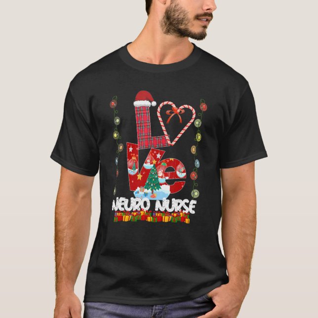 Camiseta Enfermera de la Neuro de Amor Santa Hat Candy Xmas (Anverso)