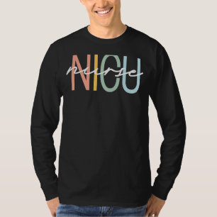 Camiseta Enfermera de la NICU Equipo neonatal Boho Rainbow
