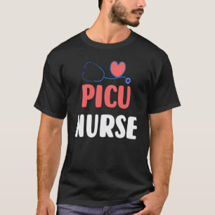 Camiseta enfermera de la picu estetoscopio corazón enfermer