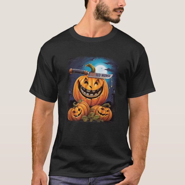Camiseta Enfermera de la UCI Funny Halloween Fun Pun Spooky (Anverso)