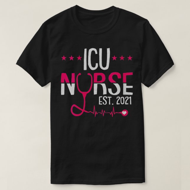 Camiseta Enfermera de la UCI para mujeres Est 2021 Enfermer (Diseño del anverso)