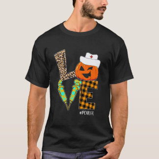 Camiseta Enfermera de la UCIN Leopardo Calabaza Halloween A